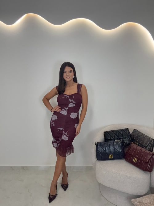 Erietta Dress Μπορντώ