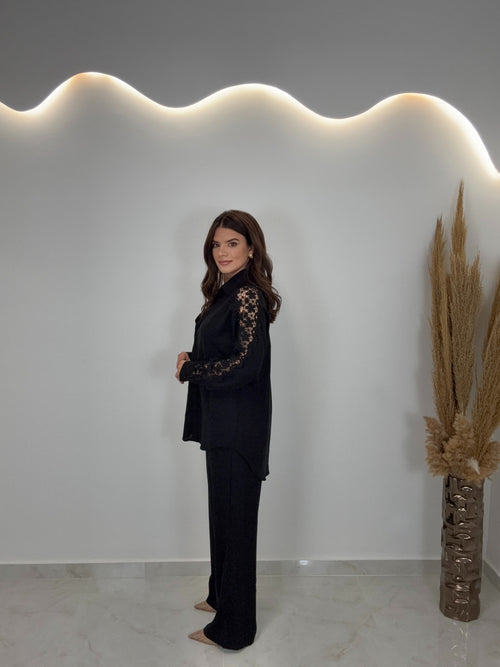 Παντελόνι Λινό Μαύρο