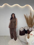 Reina Set Δερματίνη Chocolate