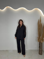 Παντελόνι Λινό Μαύρο