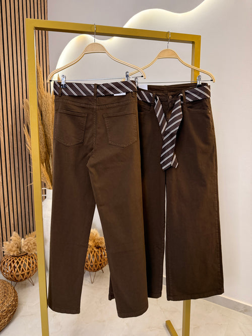 Chocolate Elastic Jeans