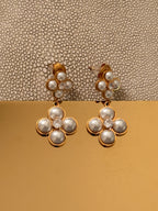 Pearl Cross Earrings