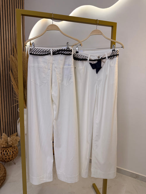 White Elastic Jeans