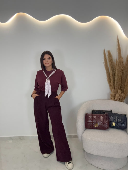 Melina T-Shirt Μπορντώ