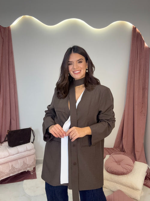 Valeria Blazer Chocolate