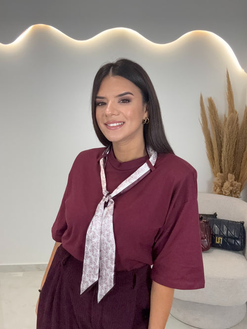 Melina T-Shirt Μπορντώ