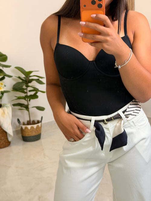 White Elastic Jeans