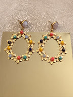 Colourful Gold Earrings