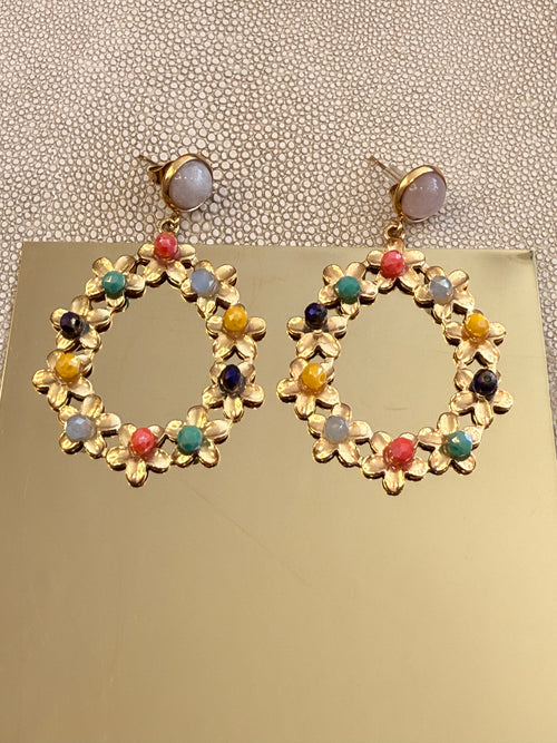 Colourful Gold Earrings