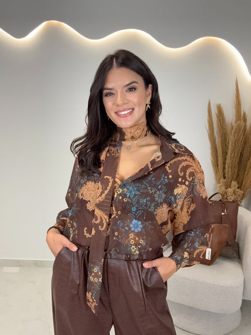 Παντελόνι Δερματίνη Chocolate