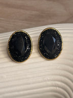 Strass Black Earrings