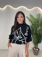 Melody Μάλλινη Μπλούζα Black