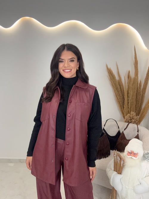 Reina Set Δερματίνη Μπορντώ