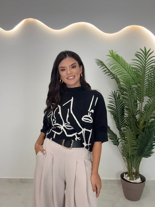 Melody Μάλλινη Μπλούζα Black