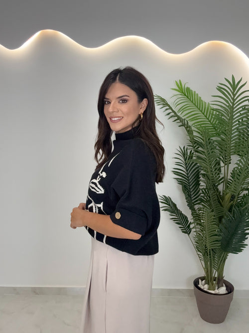 Melody Μάλλινη Μπλούζα Black