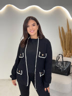 Pearl Πλεκτή Ζακέτα Black