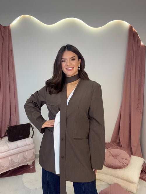 Valeria Blazer Chocolate