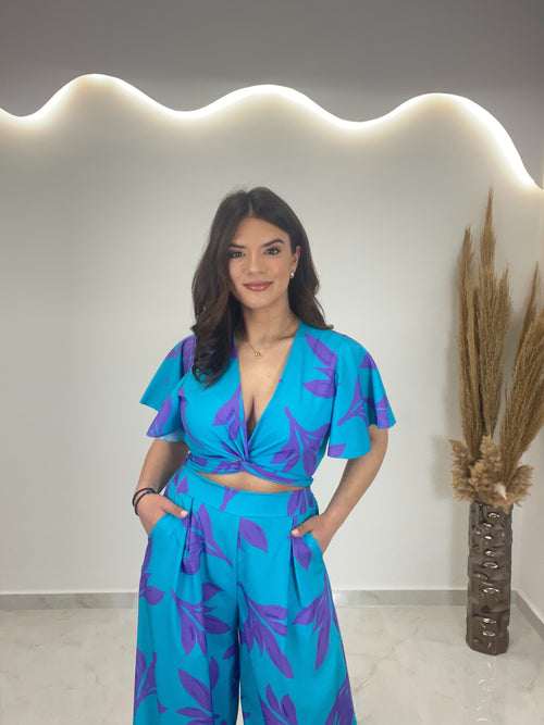 Nelly Set Γαλαζιοπράσινο