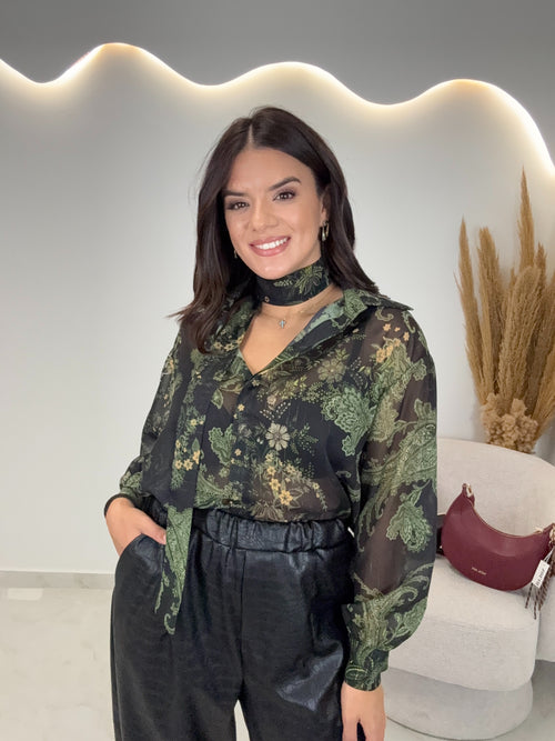 Πουκάμισο Venia Μαύρο-Λαδί