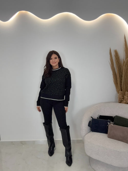 Strass Push Up Κολάν Μαύρο