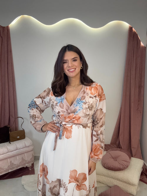 Floral Dress Beige