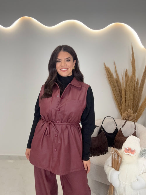 Reina Set Δερματίνη Μπορντώ