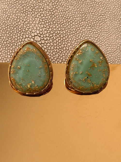 Gold Mint Earrings