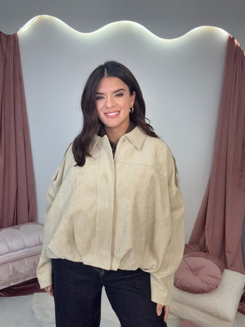 Margot Castor Bomber Jacket Beige