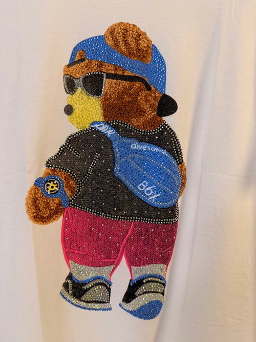 T-Shirt Strass Teddy Boy Blue