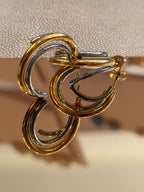 Triple Silver Gold Earrings