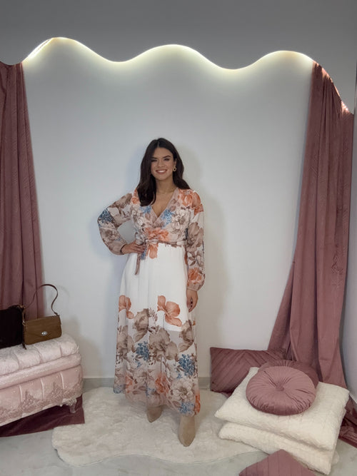 Floral Dress Beige