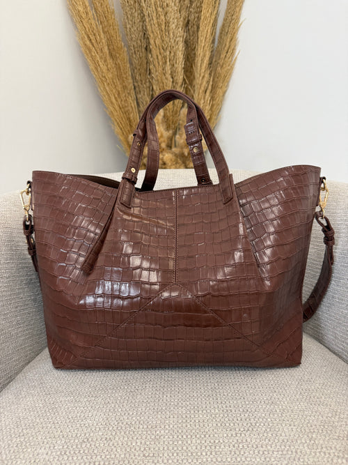 Κροκό Τσάντα Chocolate