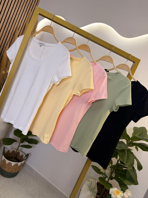 T-Shirt Λευκό Στρογγυλή Λαιμόκοψη