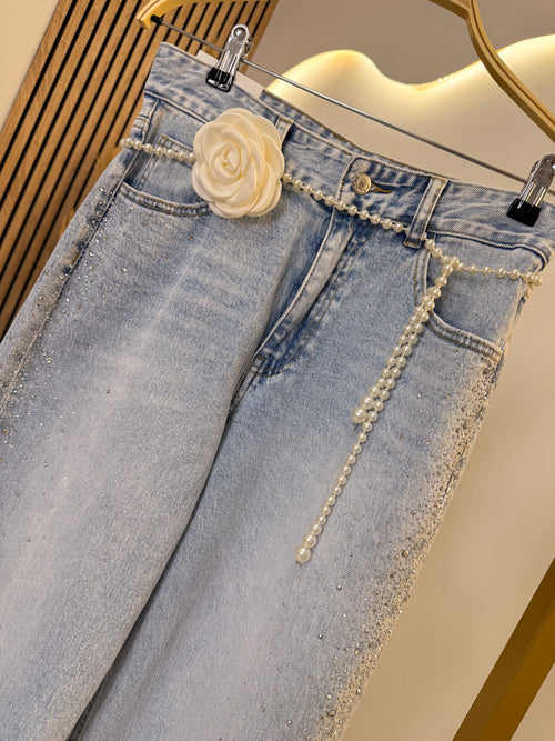 Strass Jeans Light Blue