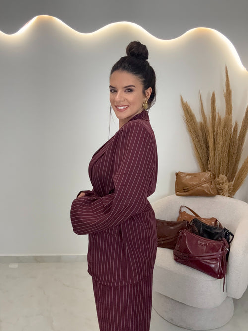 Melita Κοστούμι Ριγέ Μπορντώ