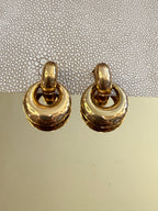 Gold Round Earrings