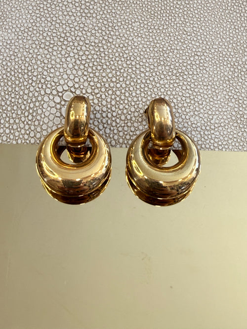 Gold Round Earrings