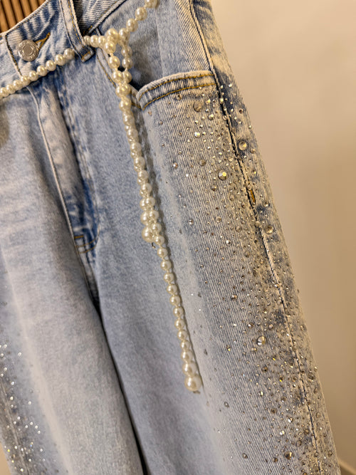 Strass Jeans Light Blue