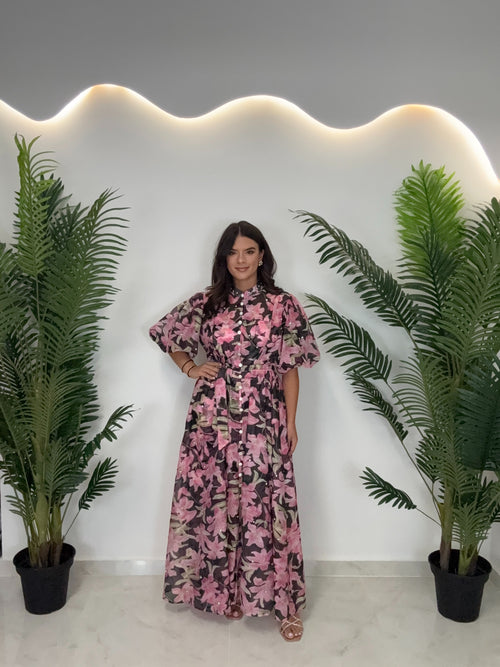 Dreamy Dress Fuchsia Black