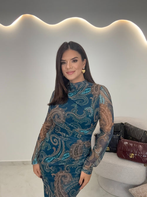 Valeria Dress Πετρόλ