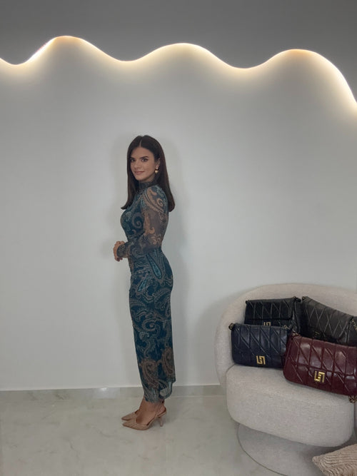 Valeria Dress Πετρόλ