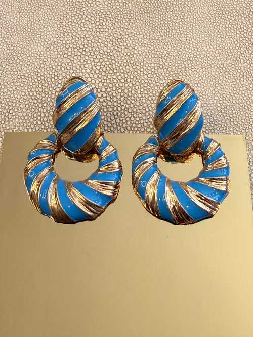 Blue-Gold Earrings