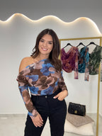 Floral Top Blue