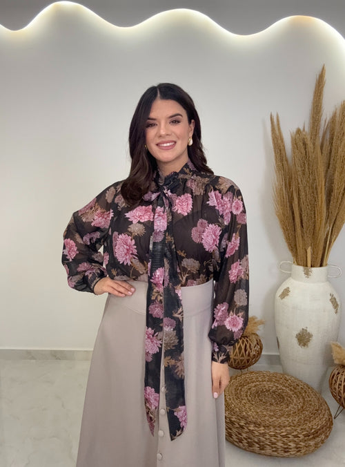Floral Πουκάμισο Black