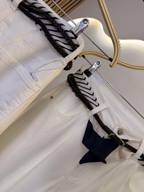White Elastic Jeans