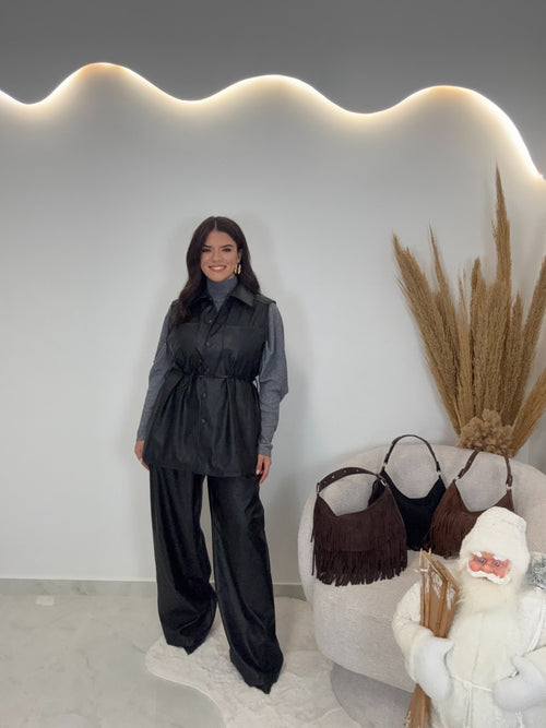 Reina Set Δερματίνη Μαύρο