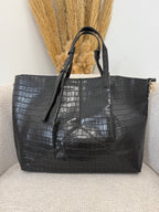 Κροκό Τσάντα Μαύρο