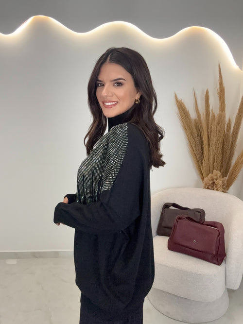 Μπλούζα Valeria Strass Black