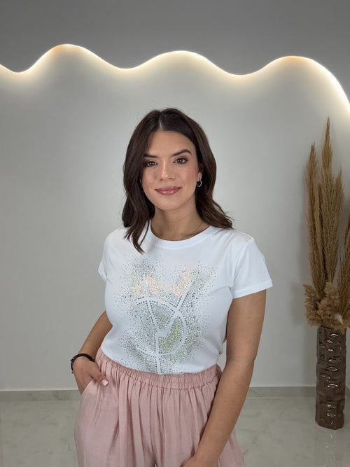 Strass T-Shirt White