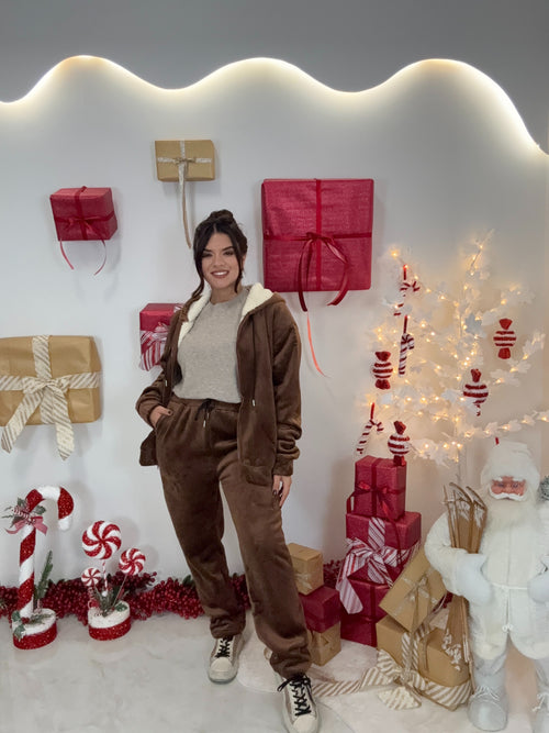 Velvet Fleece Set Chocolate